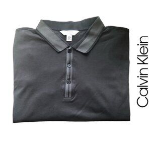 Calvin Klein Buttonfront Short Sleeve ShirtDecorative CollarCuffs ‎ Size L